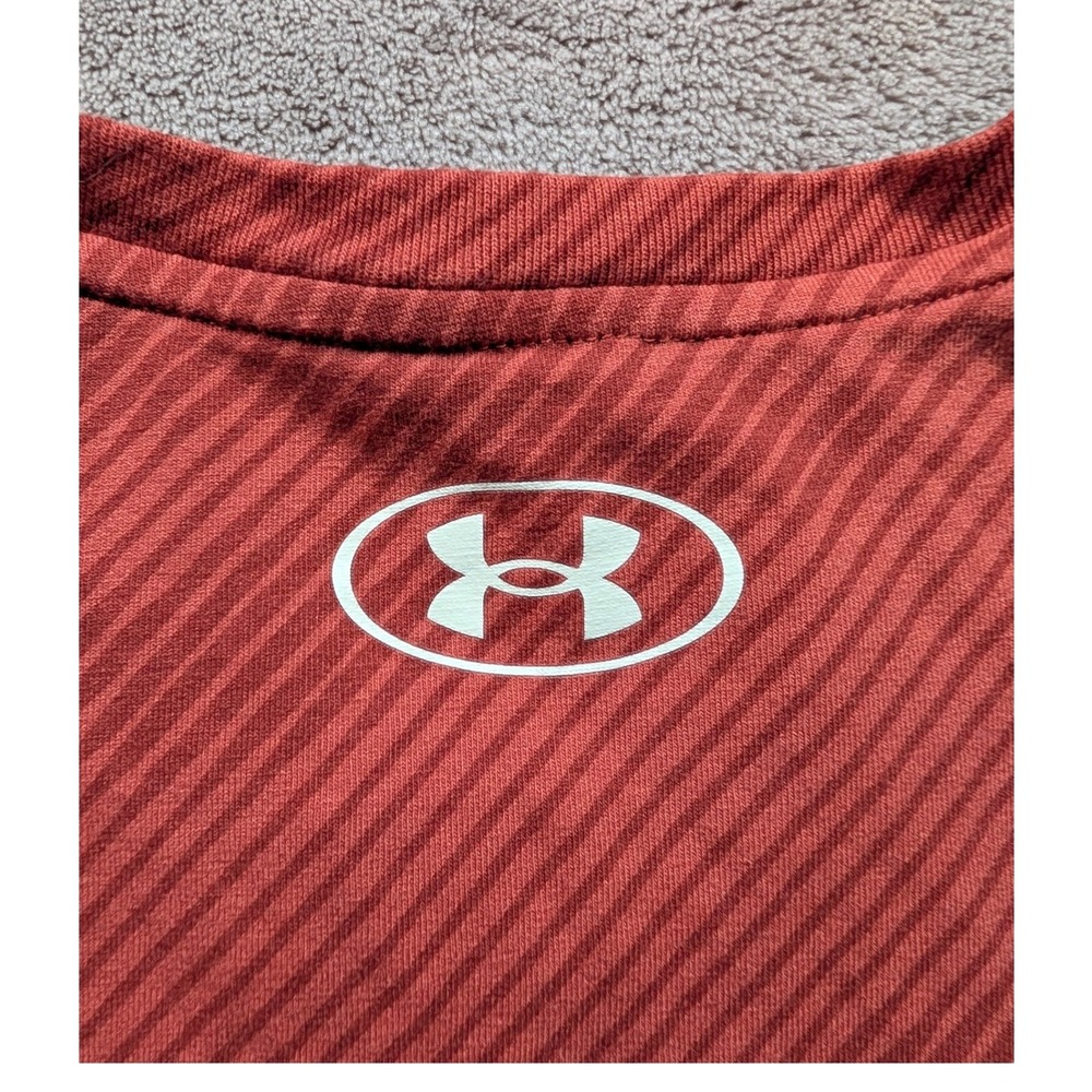 Under Armour Project Rock Tank Top Mens Small Orange 100 Percent Effort Guts - Picture 5 of 9